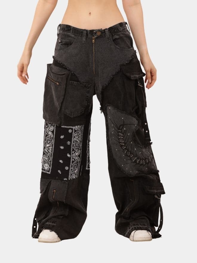Baggy Centipede Jeans – Upcycled Denim